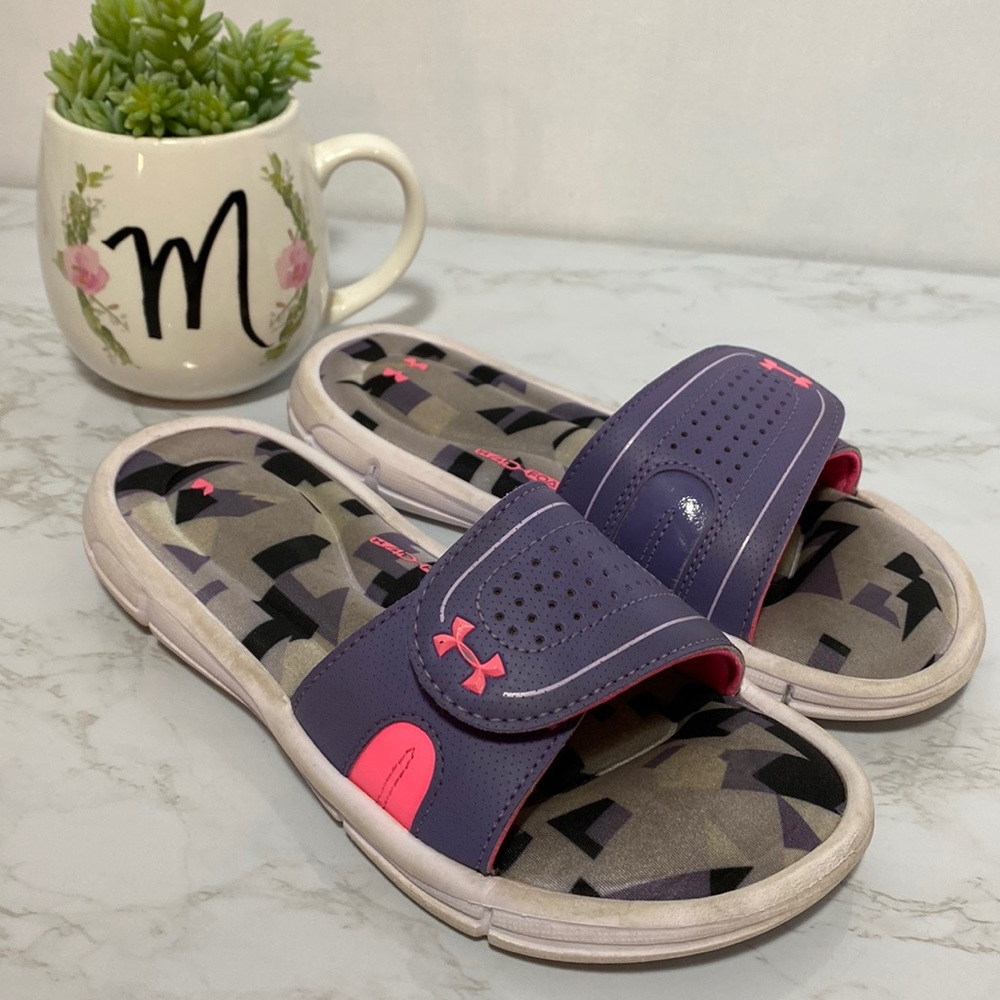 COPY - UNDER ARMOUR girl’s purple 4-D foam slides